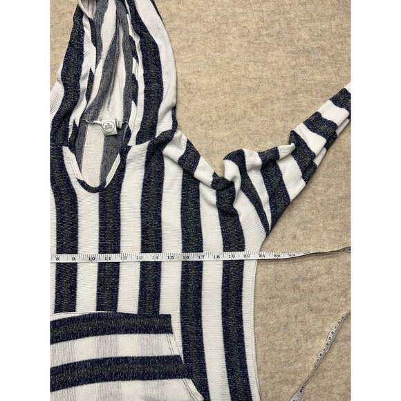 Paper Crane Striped Lightweight Long Sleeve Hoodie Small Coastal Beach Casual - Picture 7 of 8